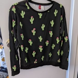 H&M cactus long sleeve sweatshirt 2010s